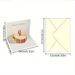 3D Pop Up Happy Birthday Card For Women Men Kid With Envelope