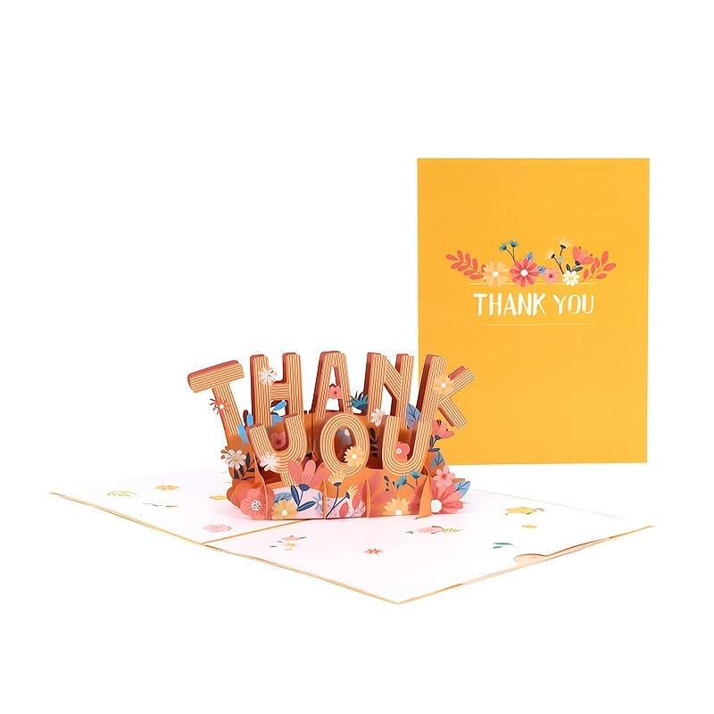 3D Pop Up Thank You Card for Mom Dad Teachers Love 15.5 x 9.7