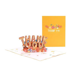 3D Pop Up Thank You Card for Mom Dad Teachers Love 15.5 x 9.7