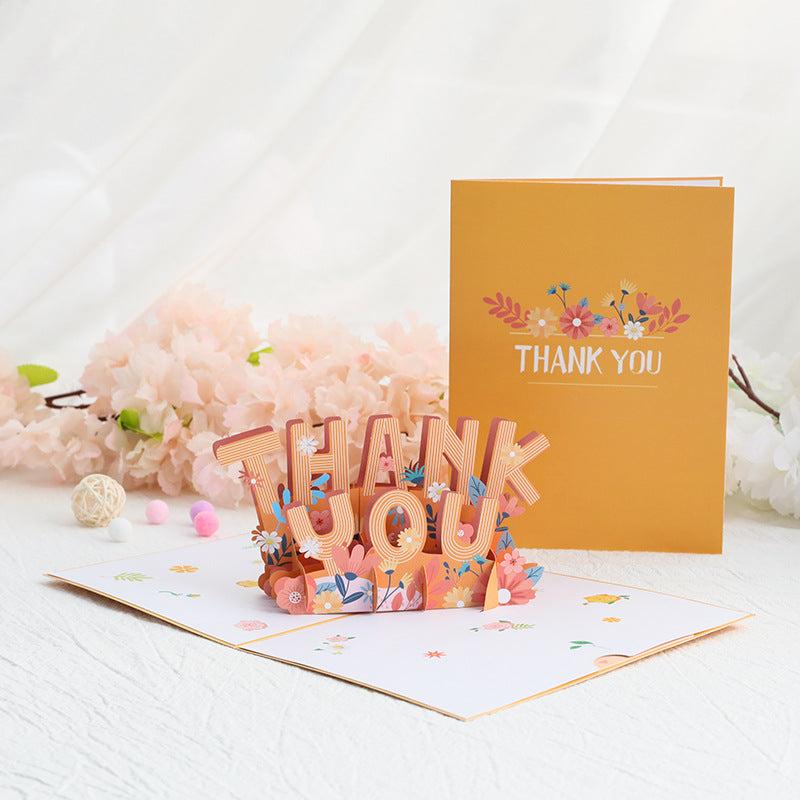 3D Pop Up Thank You Card for Mom Dad Teachers Love 15.5 x 9.7