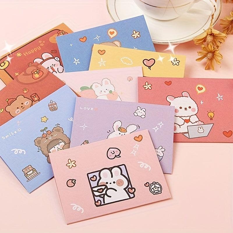 10pcs Cartoon Greeting Card DIY Holiday Bouquet Card Birthday Postcard