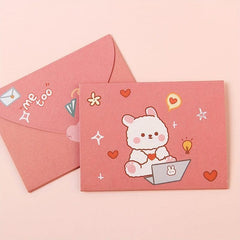 10pcs Cartoon Greeting Card DIY Holiday Bouquet Card Birthday Postcard