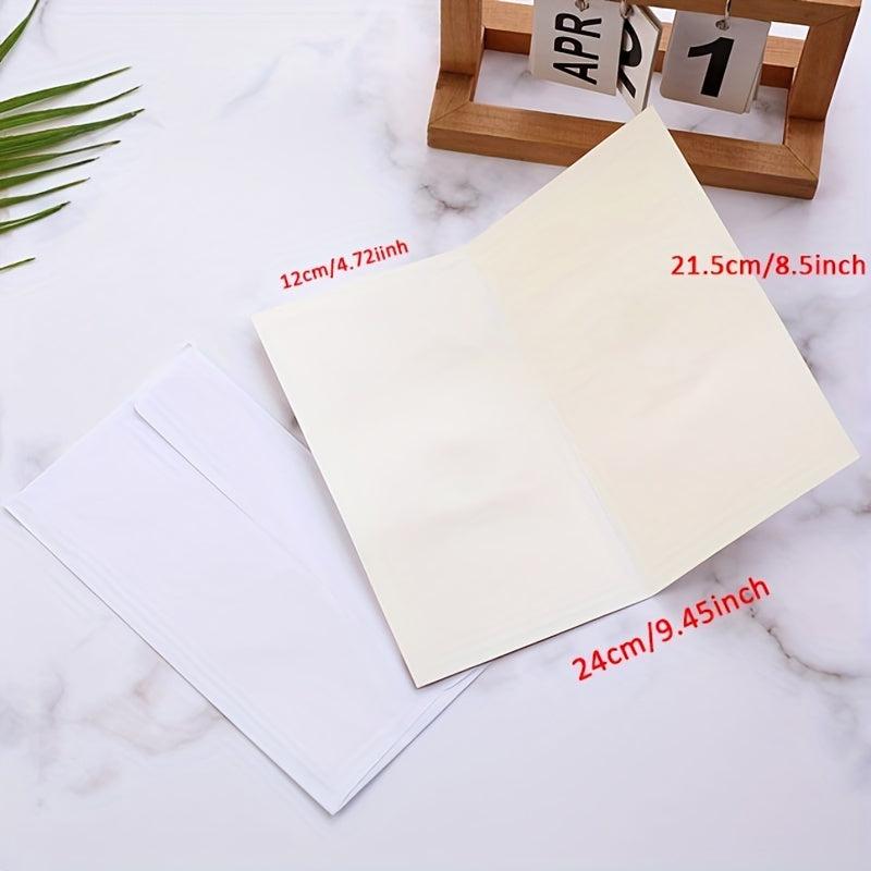 2pcs Glitter 3D Pop Up Birthday Wishes Card With Envelope
