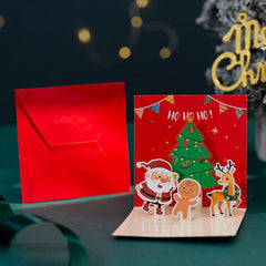 3D Folding Merry Christmas Cards Snowman Santa Xmas Decoration