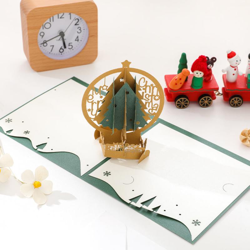 3D Christmas Pop Up Card Merry Christmas Greeting Card Holiday Blessing Card
