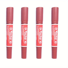 4pcs Waterproof Oily Red Double Headed Big Head Marker Pens