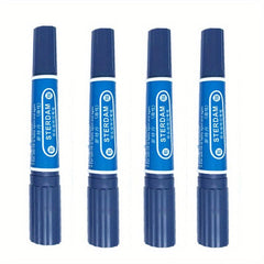 4pcs Waterproof Oily Red Double Headed Big Head Marker Pens