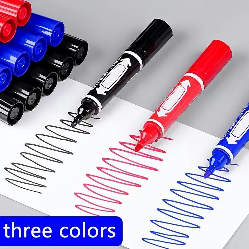 4pcs Waterproof Oily Red Double Headed Big Head Marker Pens