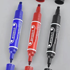 4pcs Waterproof Oily Red Double Headed Big Head Marker Pens
