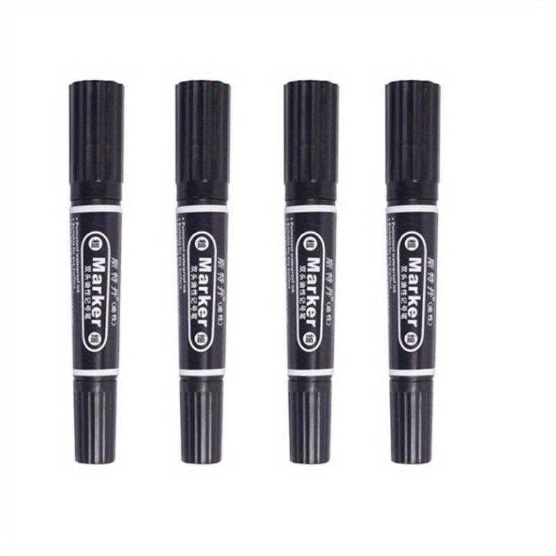 4pcs Waterproof Oily Red Double Headed Big Head Marker Pens