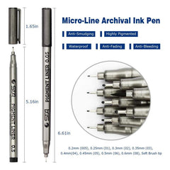 9pcs Micro Pen Fineliner Ink Pens for Drawing & Illustrating