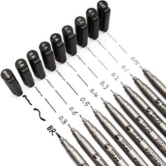 9pcs Micro Pen Fineliner Ink Pens for Drawing & Illustrating