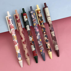 6pcs Cartoon Bear Gel Pens Ink