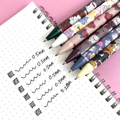 6pcs Cartoon Bear Gel Pens Ink