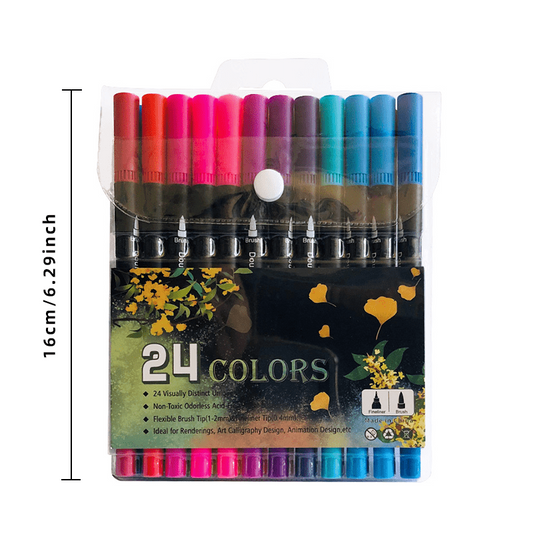 36 Colors Double-Ended Watercolor Pencil Set with Soft Tips for Art Supplies