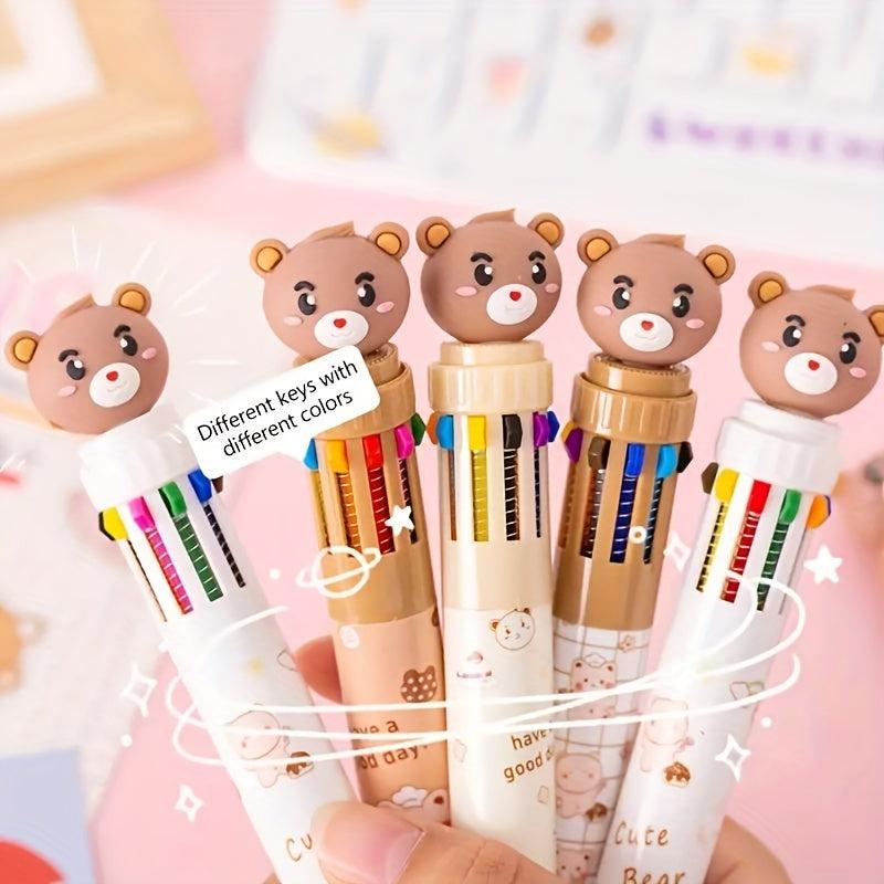 Bear 10 Ballpoint Pen Cartoon Press Type Student Writing Hand Account