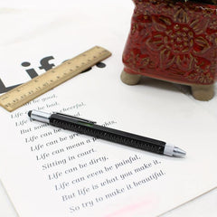Men 6 In 1 Multitool Pen With Ballpoint Pen Ruler Personalized Pen Gadget