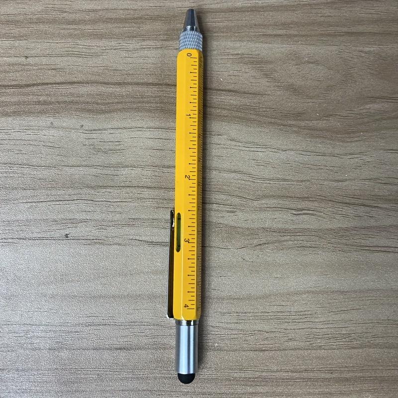 Men 6 In 1 Multitool Pen With Ballpoint Pen Ruler Personalized Pen Gadget