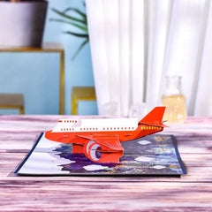 3D Airplane Pop Up Birthday Card Business Airplane Fathers Greeting Cards
