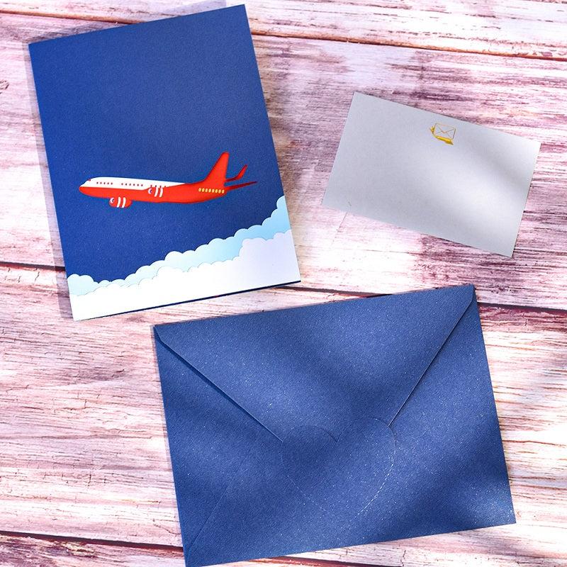3D Airplane Pop Up Birthday Card Business Airplane Fathers Greeting Cards