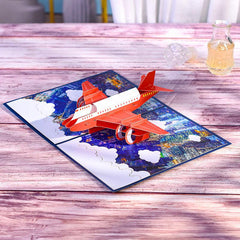 3D Airplane Pop Up Birthday Card Business Airplane Fathers Greeting Cards
