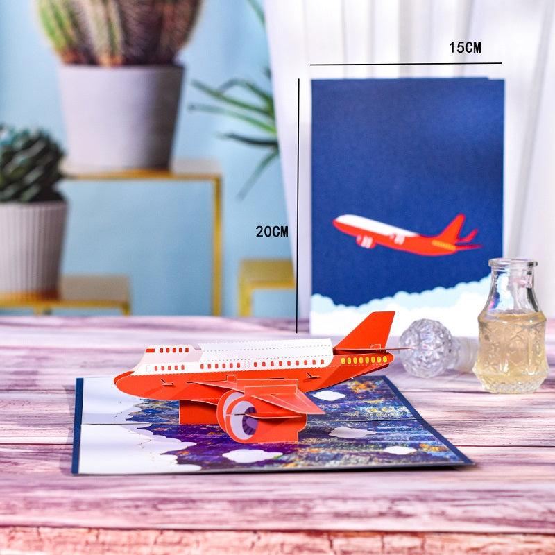 3D Airplane Pop Up Birthday Card Business Airplane Fathers Greeting Cards