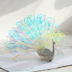 3D Peacock Greeting Card Thanksgiving Birthday Christmas with Envelope