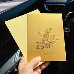 3D Peacock Greeting Card Thanksgiving Birthday Christmas with Envelope