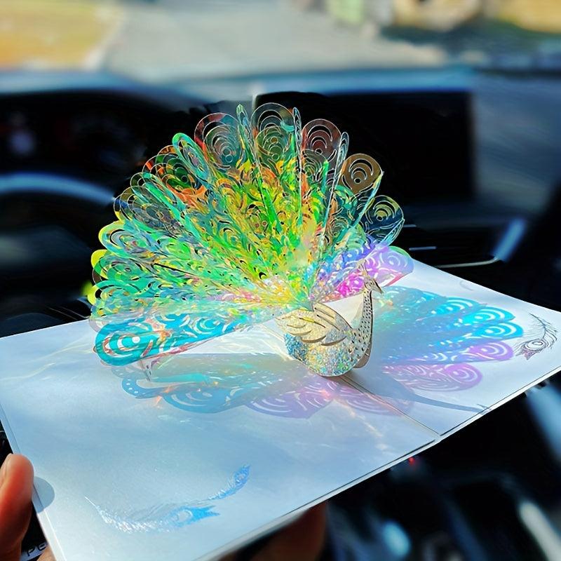 3D Peacock Greeting Card Thanksgiving Birthday Christmas with Envelope