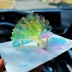 3D Peacock Greeting Card Thanksgiving Birthday Christmas with Envelope
