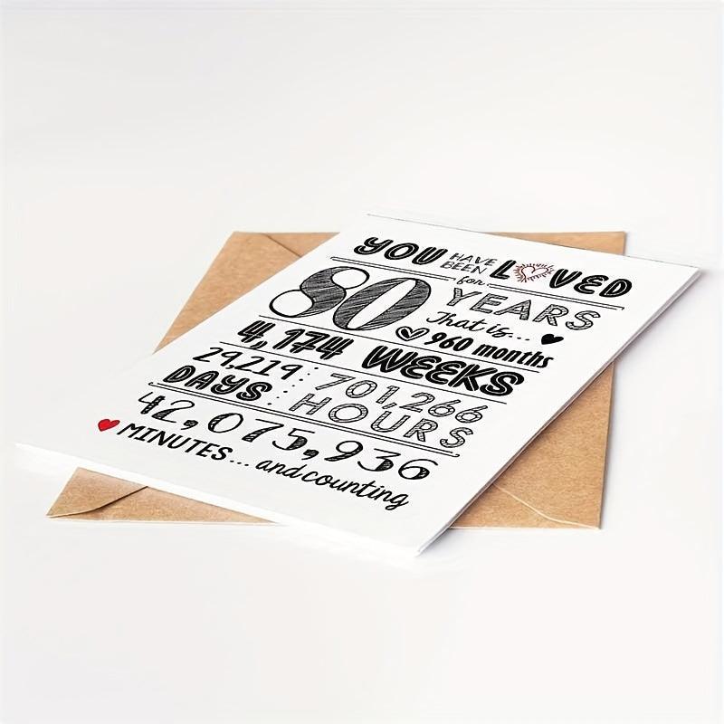 80th Birthday Card & Decorations Set - 80 Years Loved Celebration
