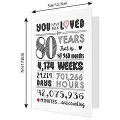 80th Birthday Card & Decorations Set - 80 Years Loved Celebration