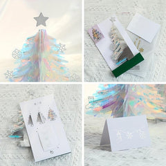 1pc 3D Glitter Christmas Greeting Card Creative Xmas Decor Blessing Message