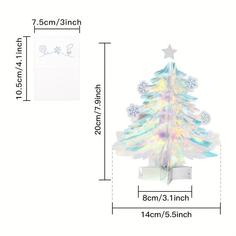 1pc 3D Glitter Christmas Greeting Card Creative Xmas Decor Blessing Message