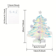 1pc 3D Glitter Christmas Greeting Card Creative Xmas Decor Blessing Message