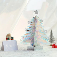 1pc 3D Glitter Christmas Greeting Card Creative Xmas Decor Blessing Message