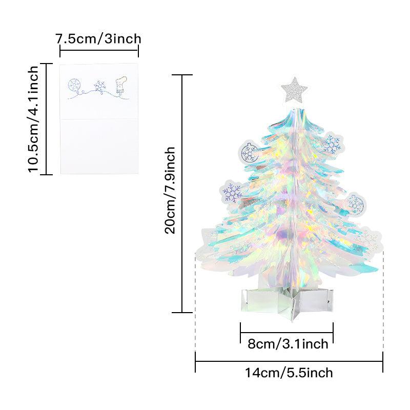 1pc 3D Glitter Christmas Greeting Card Creative Xmas Decor Blessing Message
