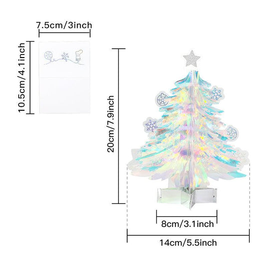 1pc 3D Glitter Christmas Greeting Card Creative Xmas Decor Blessing Message