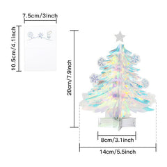 1pc 3D Glitter Christmas Greeting Card Creative Xmas Decor Blessing Message