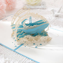 3D Pop Up Happy Whale Greeting Card - Perfect for Any Occasion