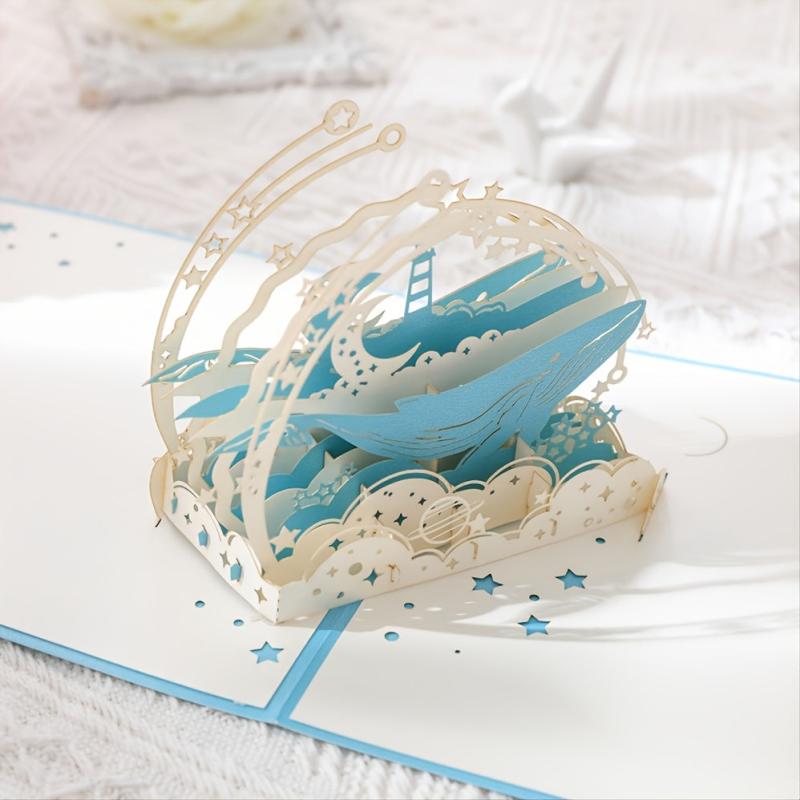 3D Pop Up Happy Whale Greeting Card - Perfect for Any Occasion