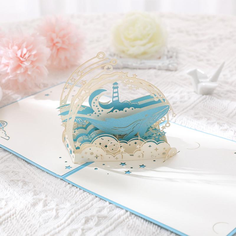 3D Pop Up Happy Whale Greeting Card - Perfect for Any Occasion