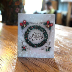 3D Merry Christmas Tree Greeting Cards Postcards Birthday Gift