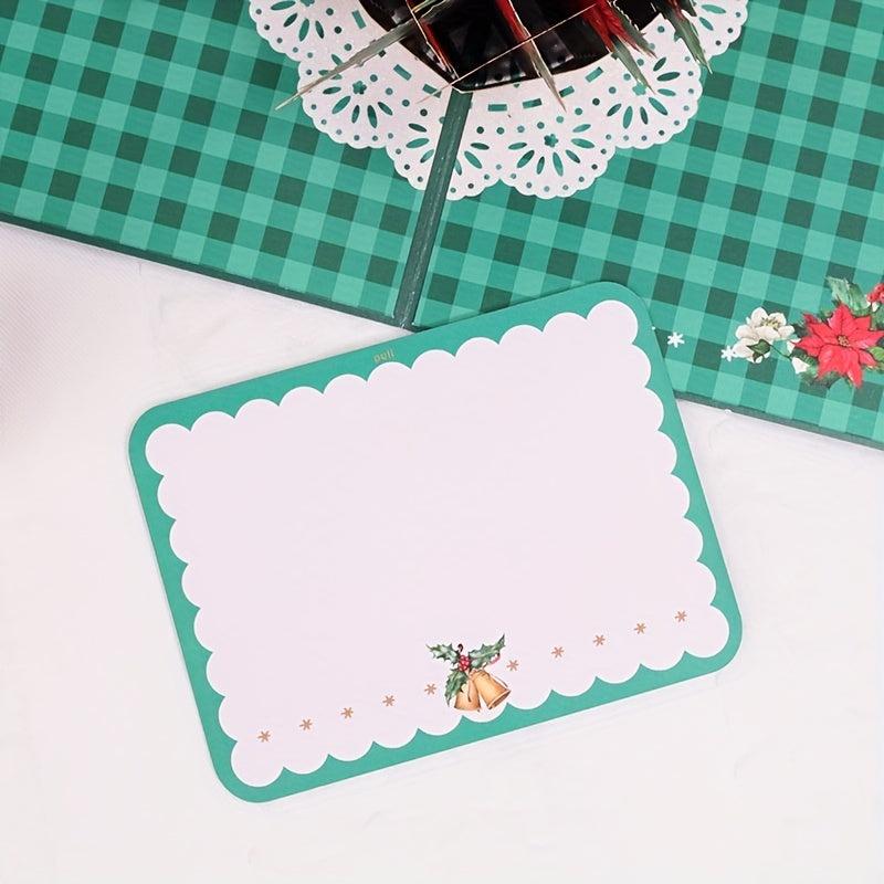 3D Christmas Flower Basket Greeting Card Paper Carving Blessing Message
