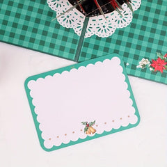 3D Christmas Flower Basket Greeting Card Paper Carving Blessing Message
