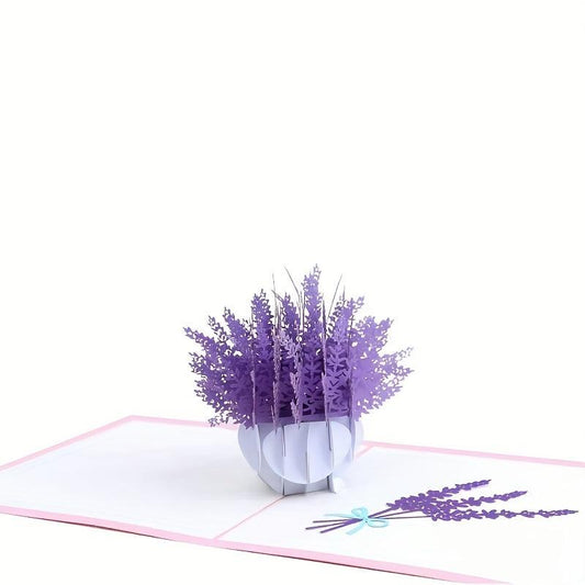3D Lavender Thank You Card Laser Engraved Greeting Card