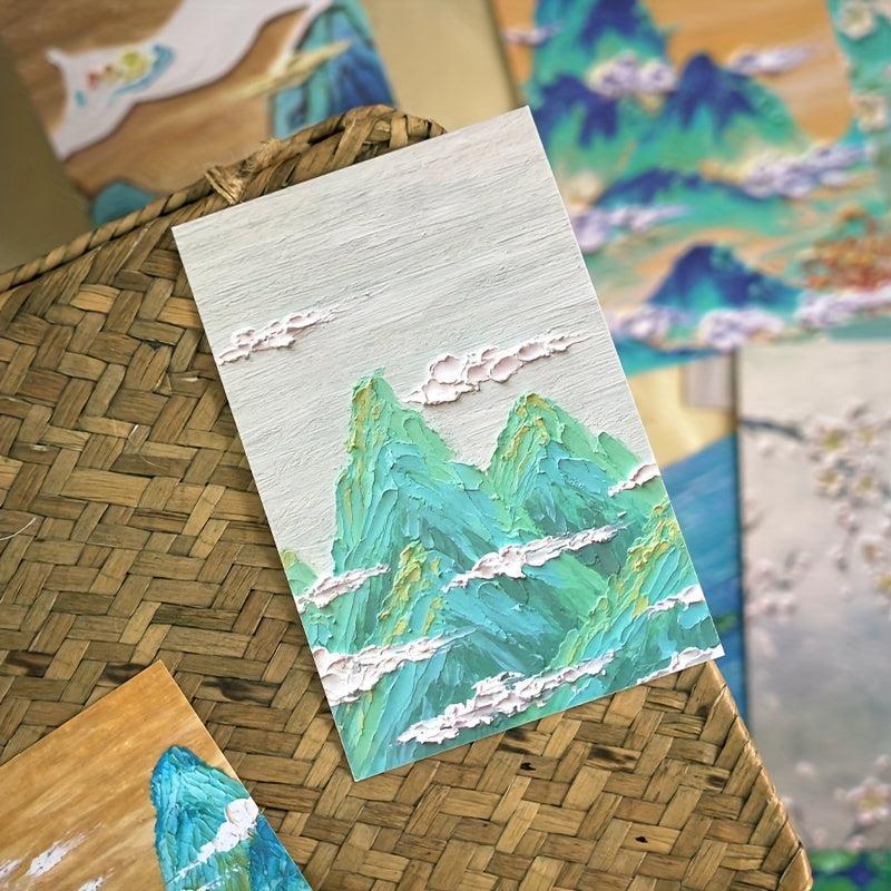 30pcs Painting Style Birthday Wishes Gift Message Card Postcard