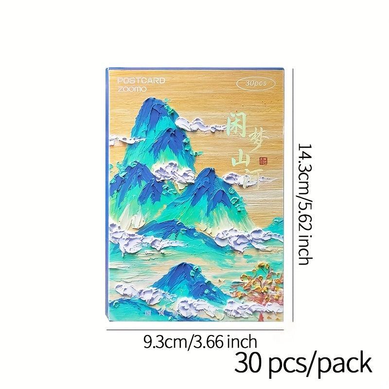 30pcs Painting Style Birthday Wishes Gift Message Card Postcard