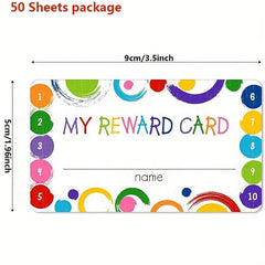 50pcs Reward Cards with Punch Cards | Student Awards Tags