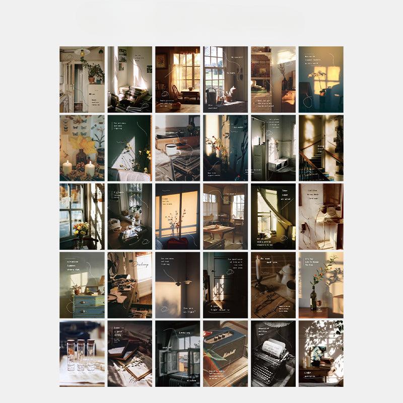 30pcs Light And Shadow Series Postcard Decorative Painting Card